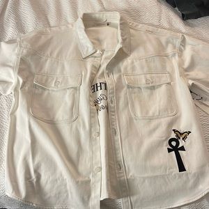 Honor The Gift white denim jacket with tags